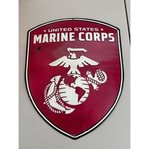 United States Marine Corps Shield Emblem Metal Wall Decor Sign Veteran USA